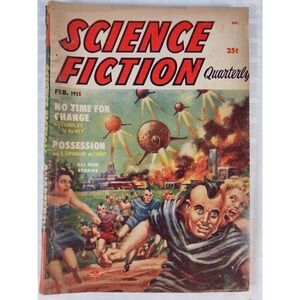 Science Fiction Quarterly 1955 Feb Sci-Fi Pulp Magazine COOL Vtg Advertising